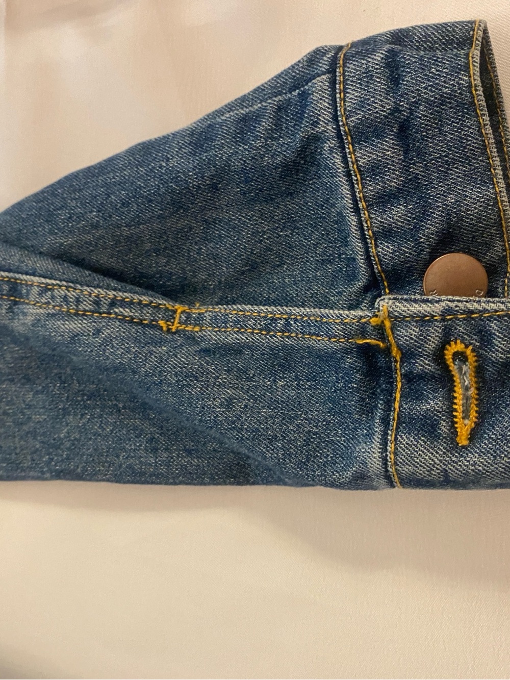 Women’s Long Denim Jacket Distressed Blue size large - Picture 11 of 13